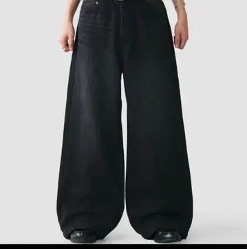 Regen Glanz 와이드 배기 데님 팬츠