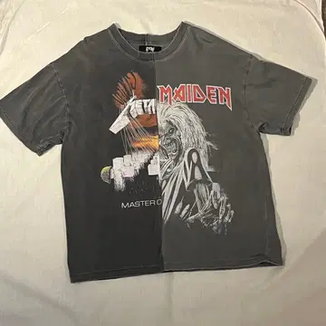 Revenge 밴딩 프린트 패턴 데미지 T셔츠