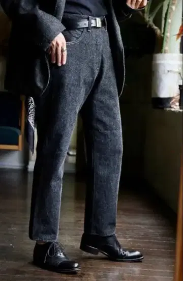 A.PRESSE 23AW Washed Denim Pants Black