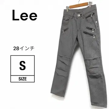 [ 새상품급 ] Lee 가죽 라벨 데님 하운드투스 체크 무늬 28인치