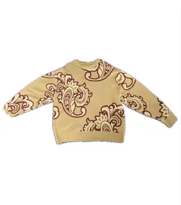 페이즐리 무늬 베이지 스웨터