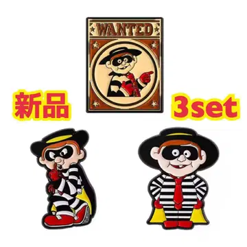 새상품 맥도날드 햄버거러 핀 배지 3종 세트