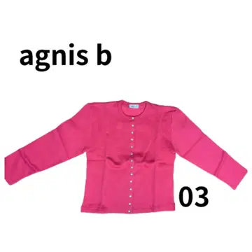 [ 새상품 ] agnis b 버튼 달린 가디건 핑크 03