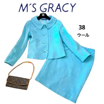 레어 버튼 리본 엠즈 그레이시 수트 셋업 스카이블루 38