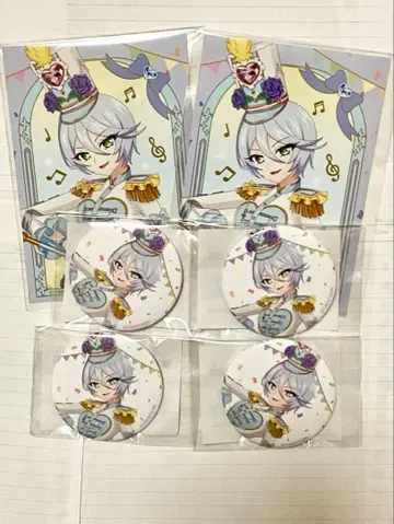 캔뱃지 보라색 히비키 시쿄인 브로마이드 특전 프리파라 마루쿠지 6종 세트