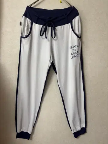 #3734 MIKANO 조거 팬츠 네이비 x 화이트 프리