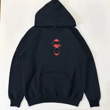 90s XLARGE 전면 프린트 풀오버 후드티 블랙 M