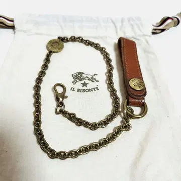 일비종떼 IL BISONTE 월렛 체인 키링 브라운
