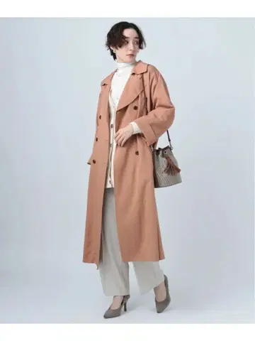 BAYFLOW 트렌치코트 핑크 베이지 M 사이즈