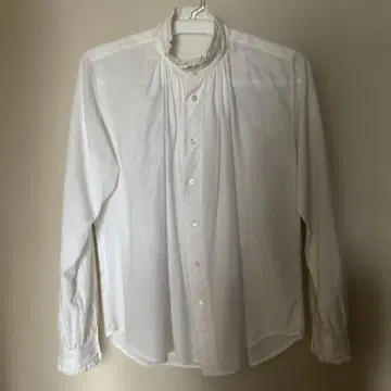 45R 가디 블라우스 프릴 옷깃 세운 옷깃 긴팔 블라우스