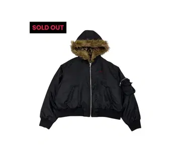 9/S PROJECT FUR ZIP HOODIE - BLACK S