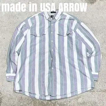 7591 USA ARROW 스트라이프 긴팔 셔츠 굵은 스트라이프