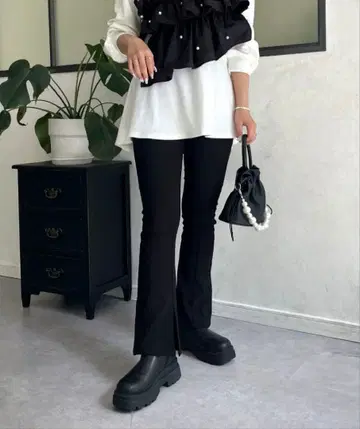 prose verse 안쪽 미세 기모 슈퍼 스트레치 슬릿 팬츠 M 사이즈