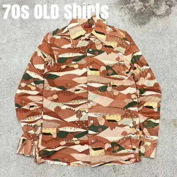 8896 레트로 70s 80s 폴리에스테르 폴리 셔츠 긴팔 셔츠