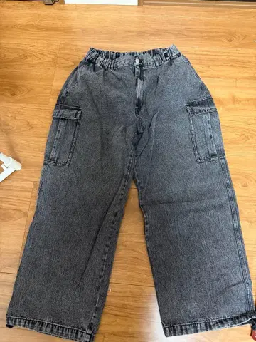 WEGO 와이드 카고 데님 그레이 XL 스톤 워시 ZOZO 구매 23SS