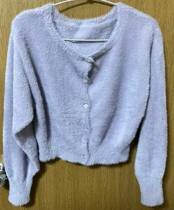 MERCURYDUO 머큐리 듀오 미니 샤기 니트 가디건