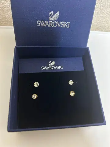스와로브스키 귀걸이 골드&실버 2개 세트