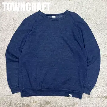 TOWN CRAFT 타운크래프트 래글런 무지 맨투맨 인디고