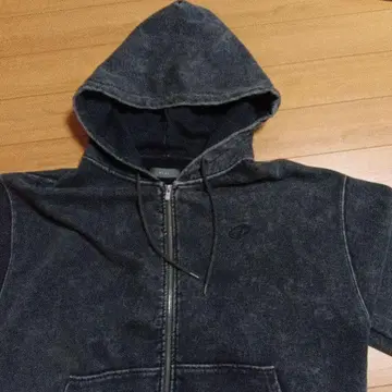 CLEL 헤비웨이트 로고 자수 풀 집업 후드티