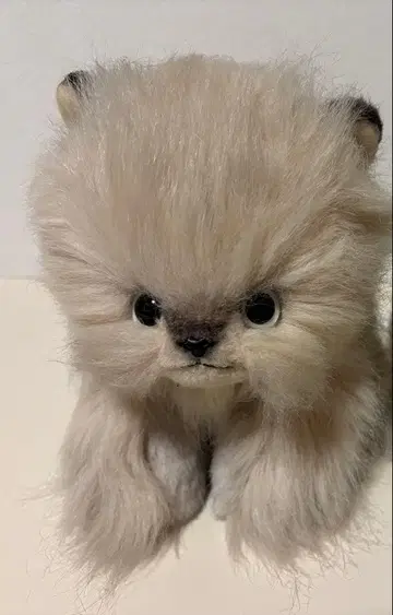 리베 고양이 봉제 인형 레트로 베이지 높이 17cm