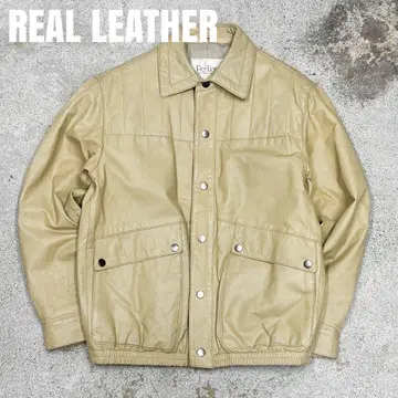 8357 천연 가죽 카우 가죽 자켓 블루종 레트로 올드