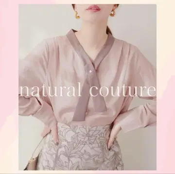 osono 펄 리버 버튼 크로스 보우 타이 블라우스 내추럴 꾸뛰르