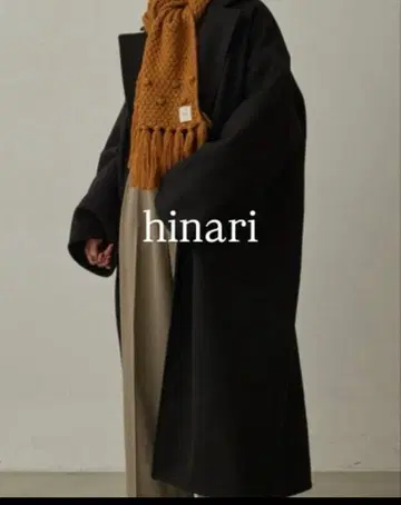 hinari 오버 사이즈 롱 코트 블랙
