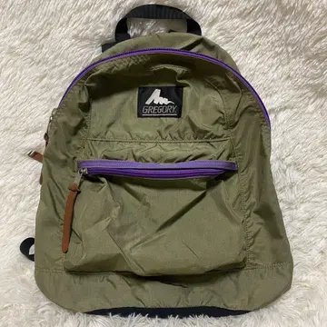 새상품급 GREGORY 그레고리 백팩 구 로고 올리브 퍼플