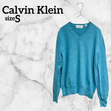 Calvin Klein [ S ] 긴팔 니트 스웨터 파랑 해외 구제 의류