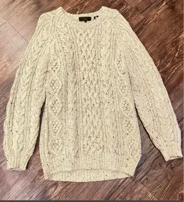 구제 의류 shehop 아란 니트 피셔맨 스웨터 빈티지