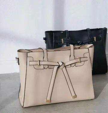 VIS 베이지 토트백