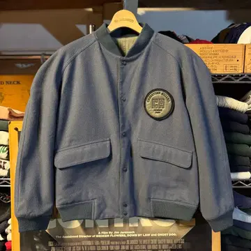 80s 빈티지 Christian Aujard 울 바시티 자켓 짧은 기장