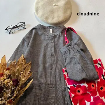 b1742* 클라우드나인 밴드 카라 코튼 셔츠 원피스