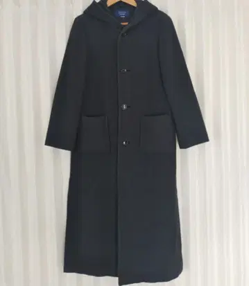 [ KEITH ] 롱 코트 후드 부착 울