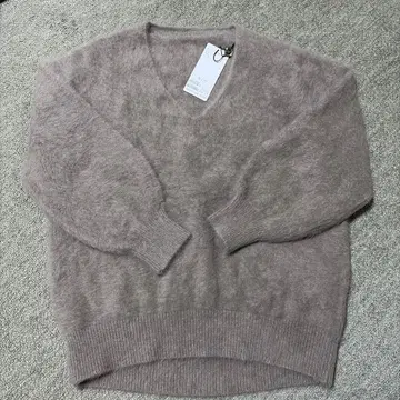 라운지 드레스 FUR 캐시미어 V 니트 모카