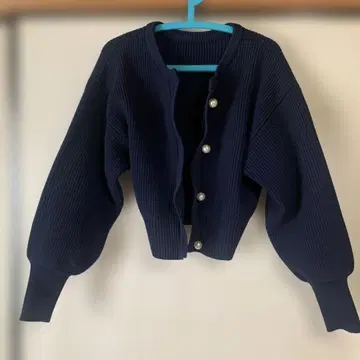 [ natural couture ] 네이비 리브 가디건 펄