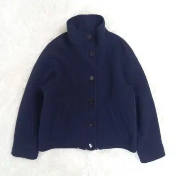 theory luxe 23AW 더블 페이스 숏 기장 블루종 코트 네이비