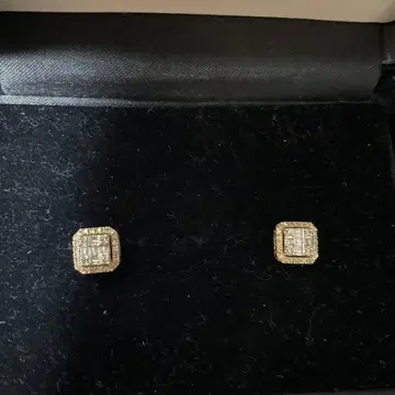 avaranche 10k 0.25ct 스퀘어형 귀걸이 (양쪽 귀용)