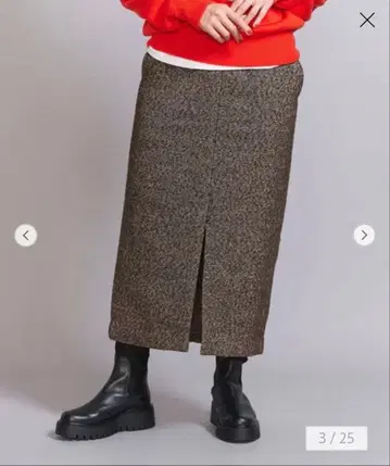 BEAUTY&YOUTH 트위드 라이크 프론트 지퍼 스커트