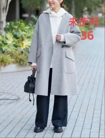 [ 미사용 택 포함 ] IENA 모사 더블 페이스 V넥 코트 36