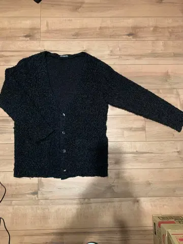 RUDE GALLERY 블랙 아크릴 가디건 M 루드 갤러리