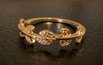 아쉬페프랑스 리프 잎 모티브 골드톤 반지 15.5호