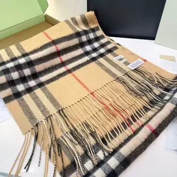 체크 무늬 울 머플러 60 x 200