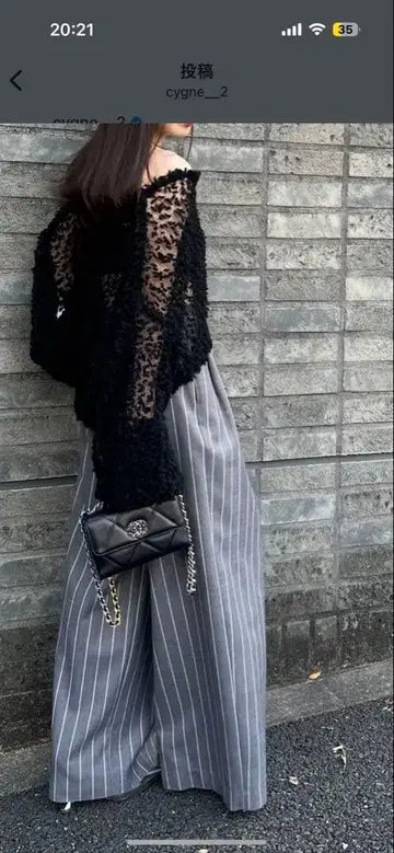 Cygne 시뉴 팝콘 시스루 니트 Samuel 블랙