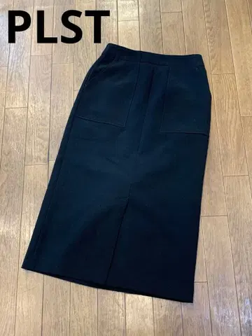PLST 플라스테 롱 타이트 스커트 블랙