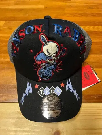 VANSON RABBIT 자수 캡