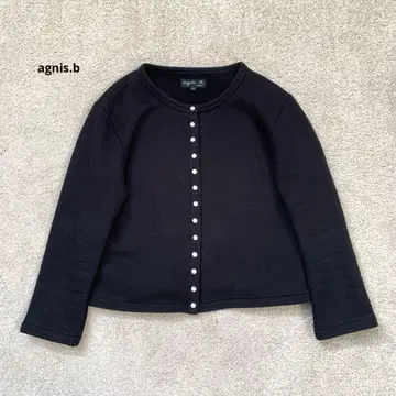 에네스베 agnis.b 가디건 블랙 스냅 버튼 긴팔