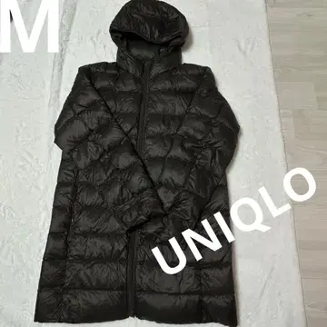 UNIQLO 유니클로 라이트 다운 후드티 코트 블랙 사이즈 M