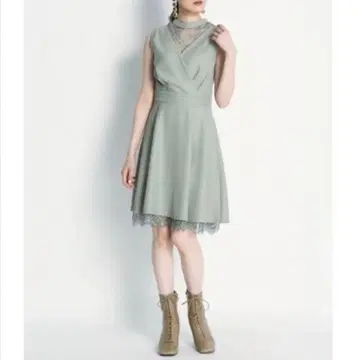 24시간 이내 발송 [ lily brown ] 레이스 콤비 미니 원피스