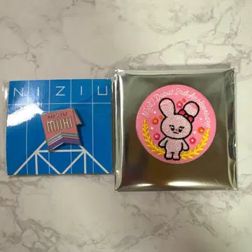 [ 미사용 새상품 ] NiziU 미이히 뿅뿅 핑뱃지 자수 캔뱃지 세트
